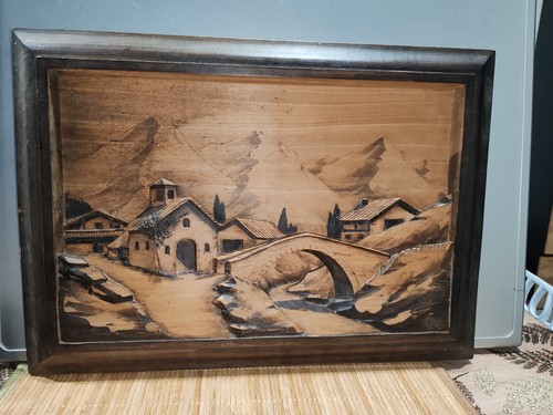 Ancien tableau bois - en,