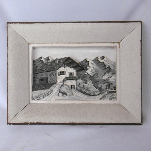 Tableau chalet montagne en - de,
