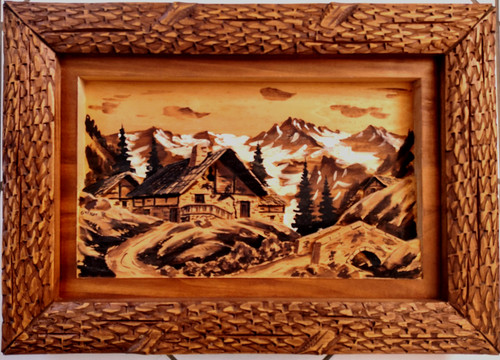 Ancien grand tableau bois - grand,