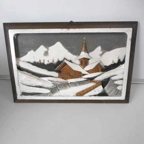 Tableau eglise montagne - eglise,