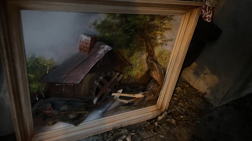 Tableau vintage chalet - tableau, de