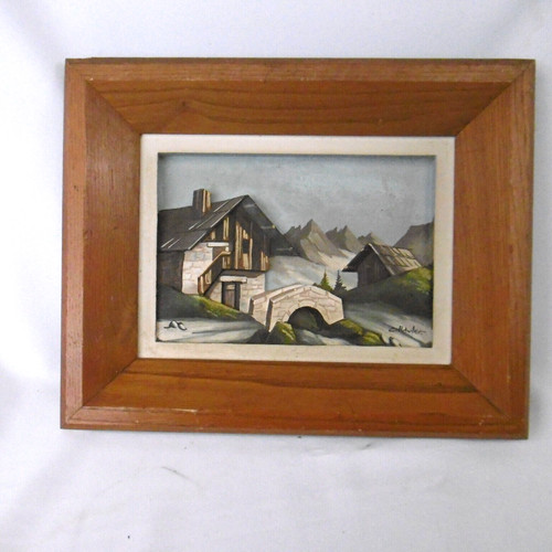 Tableau chalet montagne - tableau,